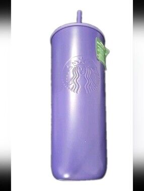 NWT Starbucks Purple Recycled Stainless 24oz Tumbler With Lid & Straw Travel